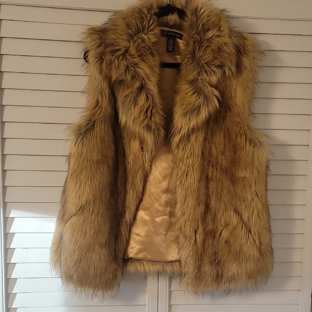 INC International Concepts Faux Fur Vest - Brown